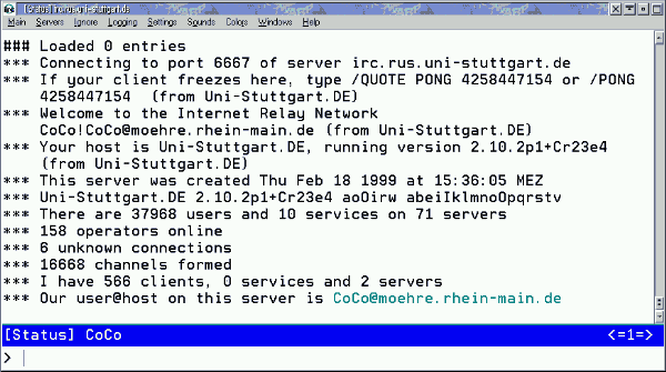 OpenChat/2 Startfenster